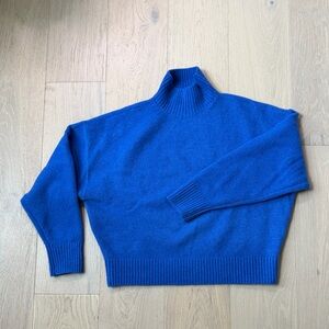 Zara blue wool-blend mock-neck sweater
